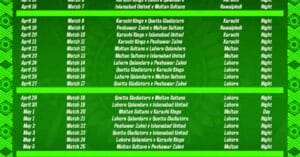 Psl Schedule in 2025